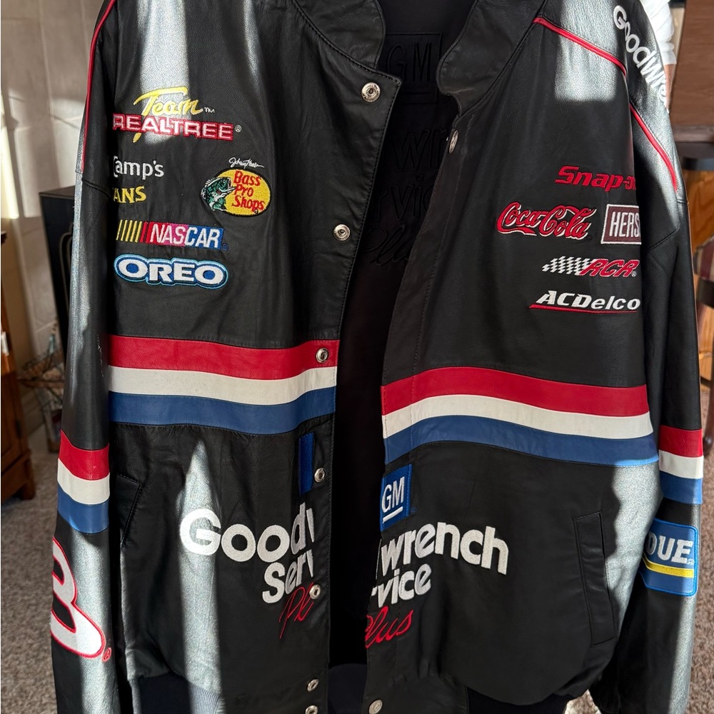 Dale Earnhardt Sr. NASCAR Leather Racing Jacket GM Goodwrench Size L NEW